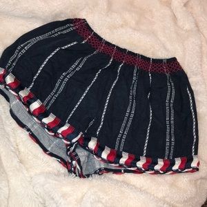 Red white and blue linen shorts